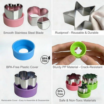9 PCS 1.5 In Mini Fruit Vegetable Cookie Cutters Set for Kids