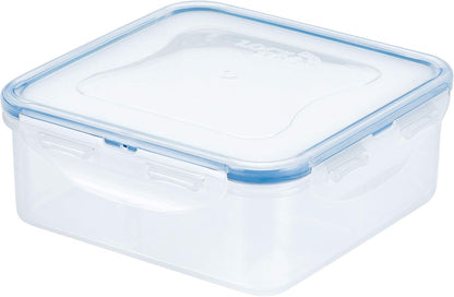 LOCK & LOCK Easy Essentials On The Go Meal Prep Lunch Box, Airtight Containers with Lid, BPA Free, Square (4 Section) -29 oz, Clear