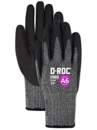 MAGID D-ROC ANSI A6 Cut Level Work Gloves, 1 Pair, GPD820