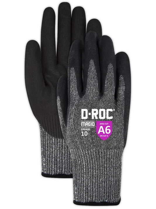 MAGID D-ROC ANSI A6 Cut Level Work Gloves, 1 Pair, GPD820