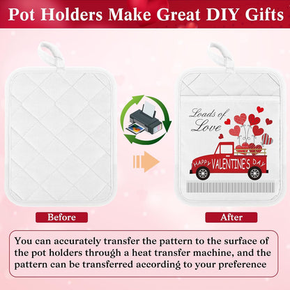 Hoolerry 7''x 9'' Sublimation Pot Holders with Pocket, Black