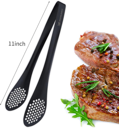 MSY BIGSUNNY Chef Kitchen Tongs Stainless Steel Food Serving Tongs Set Buffet tongs (silver 7" 9" & 11", 3 pack)