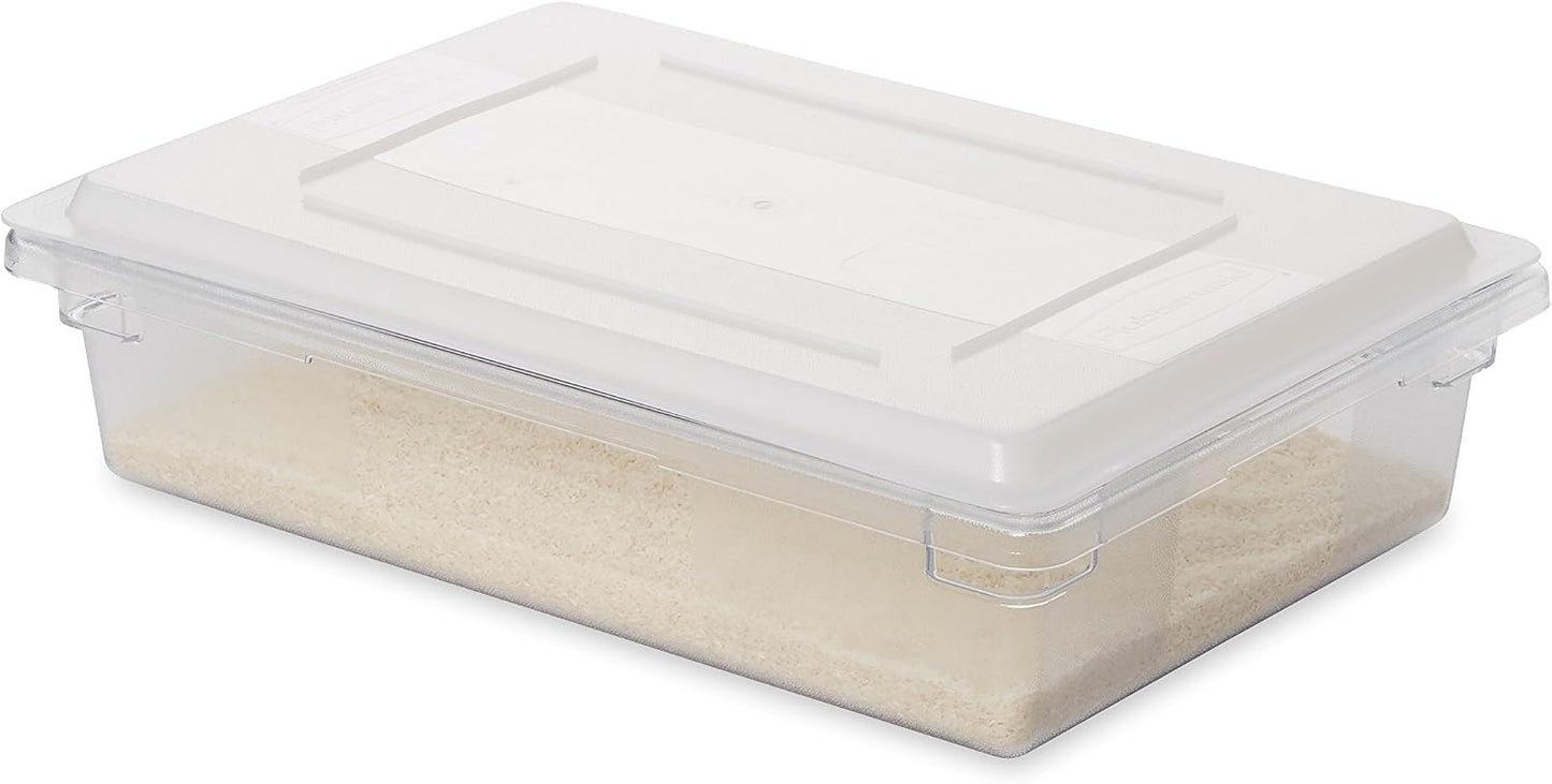 Rubbermaid Commercial Products Polycarbonate Food Storage Box/Tote, 2 Gallon, Clear, for Restaurant/Kitchen/Cafeteria