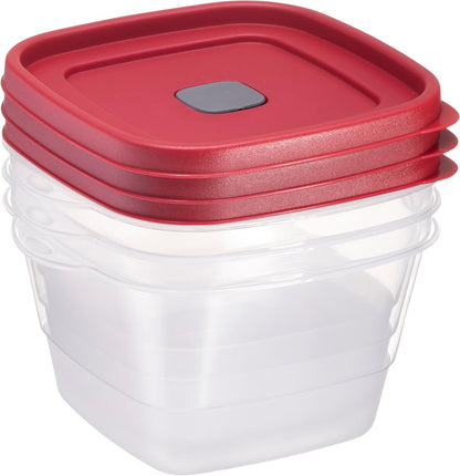 Tribello 16-Piece BPA-Free Plastic Food Storage Set, Red Vented Lids - Microwave, Dishwasher Safe: Perfect for Meal Prep, Leftovers, and Kitchen Organization