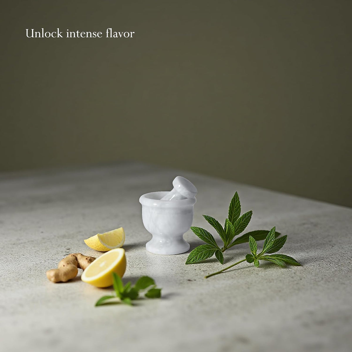 Mortar and Pestle Set – Large Stone Grinder with Polished Bowl & Non-Slip Base | Elegant Onyx Marble Kitchen Tool for Spices, Herbs & Guacamole