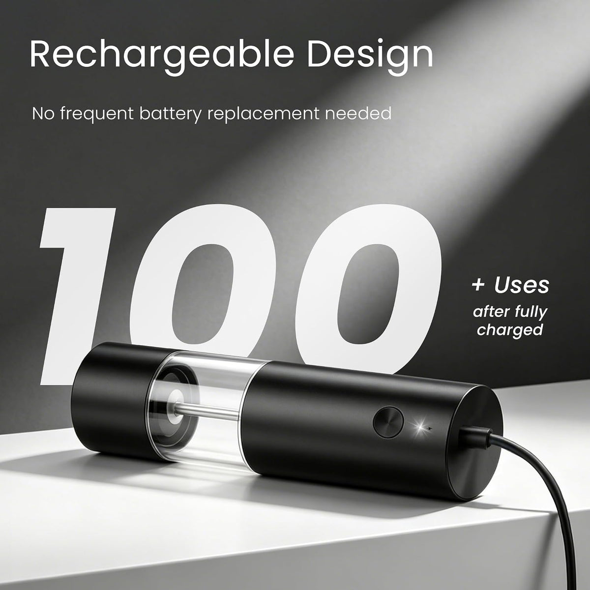 USB Rechargeable Grinder Set With Storage Base, (Black)