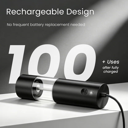 USB Rechargeable Grinder Set With Storage Base, (Black)