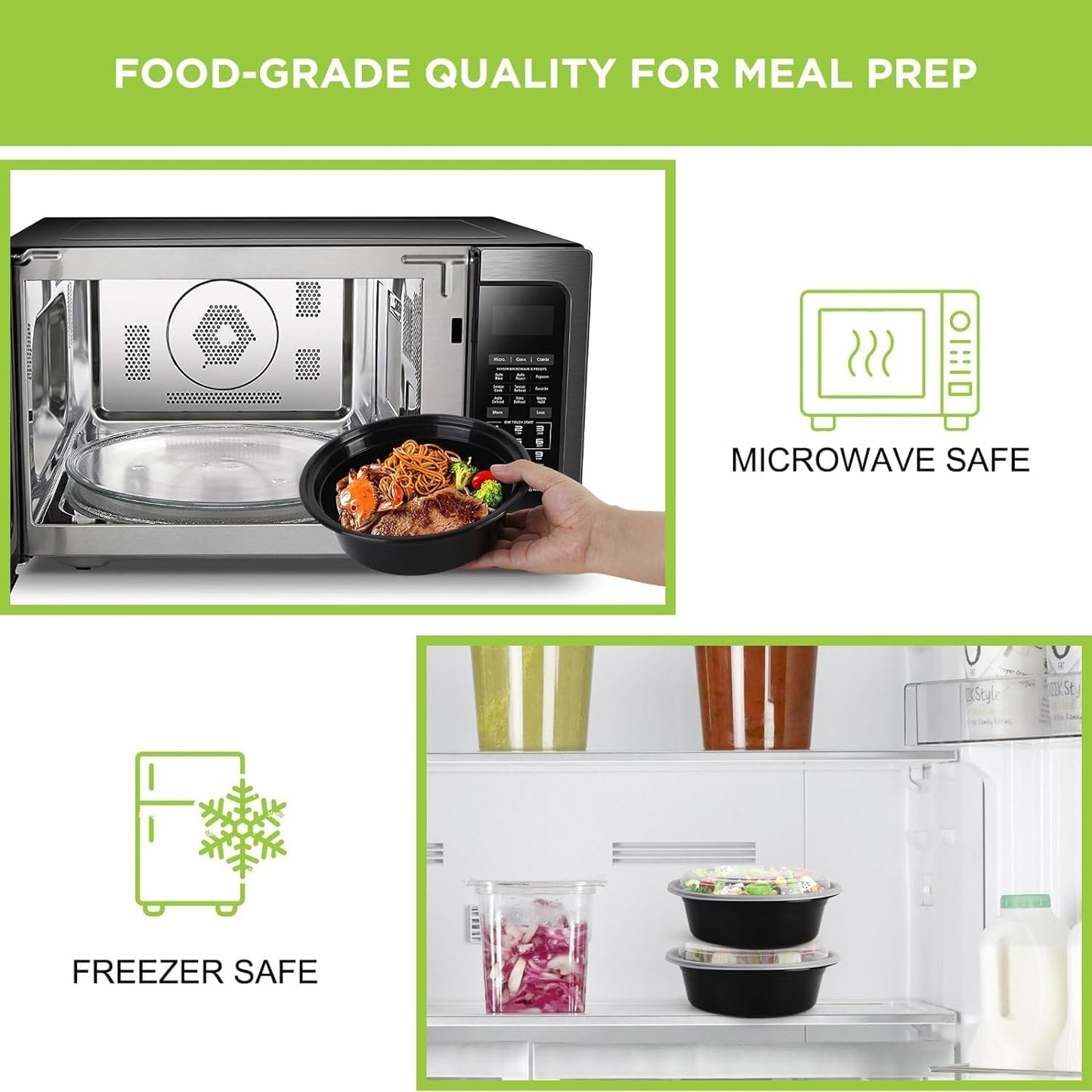 WGCC Meal Prep Containers [38OZ] Plastic Food Storage Containers With Lids,10-Pack Reusable To Go Containers, Disposable Food Prep Container, BPA-free, Stackable, Microwave/Dishwasher/Freezer Safe