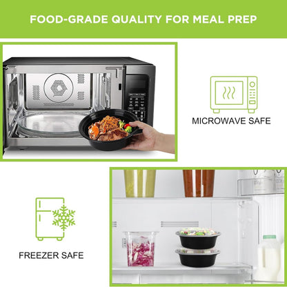 WGCC Meal Prep Containers [38OZ] Plastic Food Storage Containers With Lids,10-Pack Reusable To Go Containers, Disposable Food Prep Container, BPA-free, Stackable, Microwave/Dishwasher/Freezer Safe