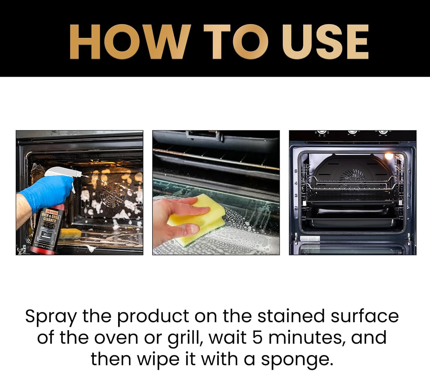Oven & Grill Foam Cleaner 3.38 FL OZ, Multi-Surface Degreaser Spray for Stoves, Grates & Barbecues, Improves Cooking Efficiency & Hygiene 1 pcs