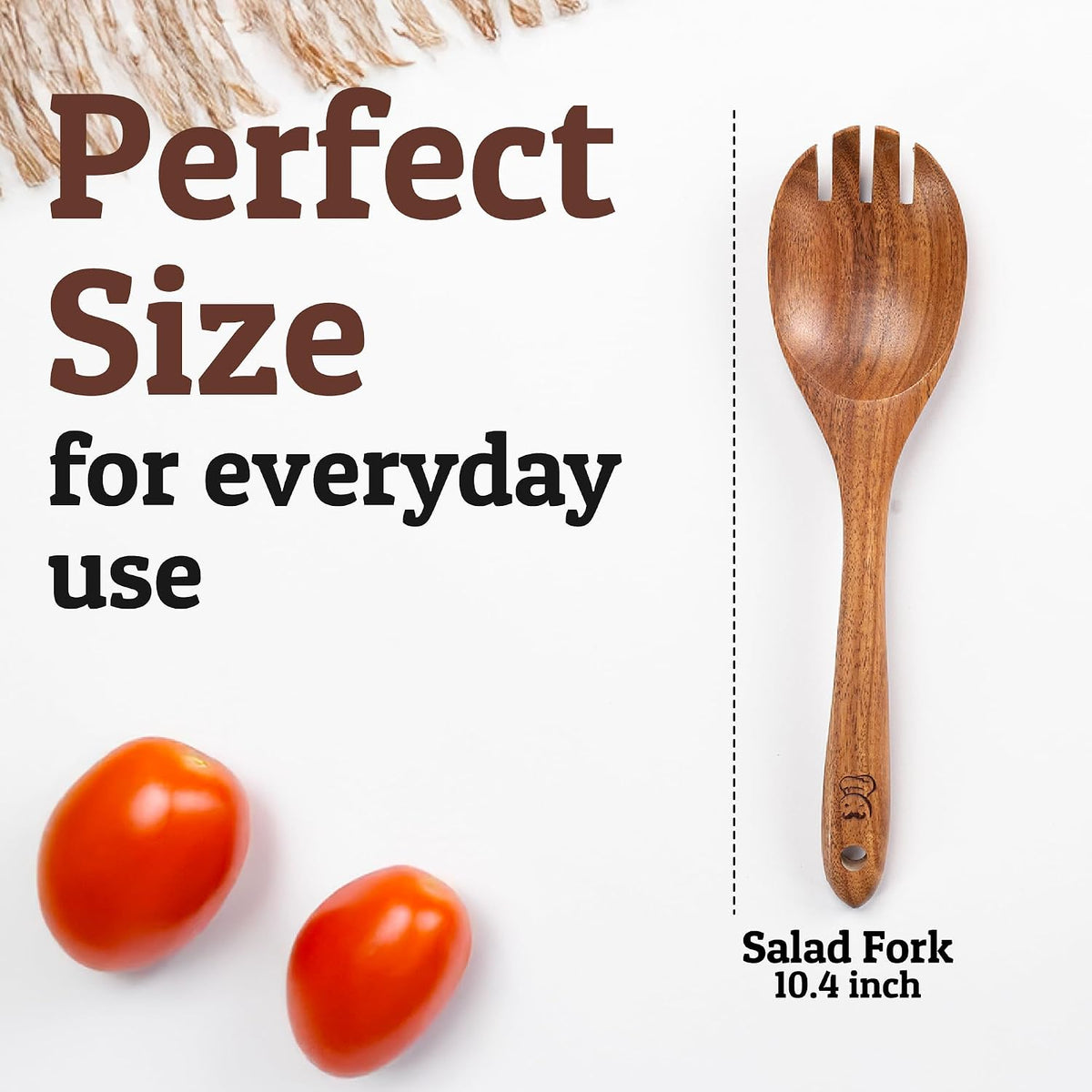 PriorityChef Wooden Slotted Spoon - Premium Teak Cooking Utensil for Frying, Straining & Serving - Long Handle Kitchen Spoon for Nonstick Cookware - Handcrafted Durable Wood