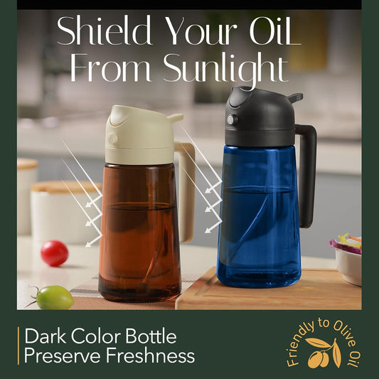 YARRAMATE 16oz/470ml Light-Blocking Dark Oil Sprayer for Cooking (Black)