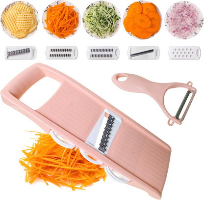 Mandoline Slicer for Kitchen 7-in-1 Mandoline Food Slicer,Potato/Cheese/Vegetable/Carrot/Cucumber Grater,Cutter, Grinder,Waffle Fry Cutter,Julienne Peeler