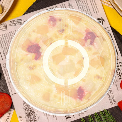 FMOACEN 11.5 Inch Clear Pie Containers With Lids and Handle Round Pie Carrier Reusable 2 Compartments Pizza box Leftover Pizza Keeper for Food Cake Cheesecake Tortilla Pastry