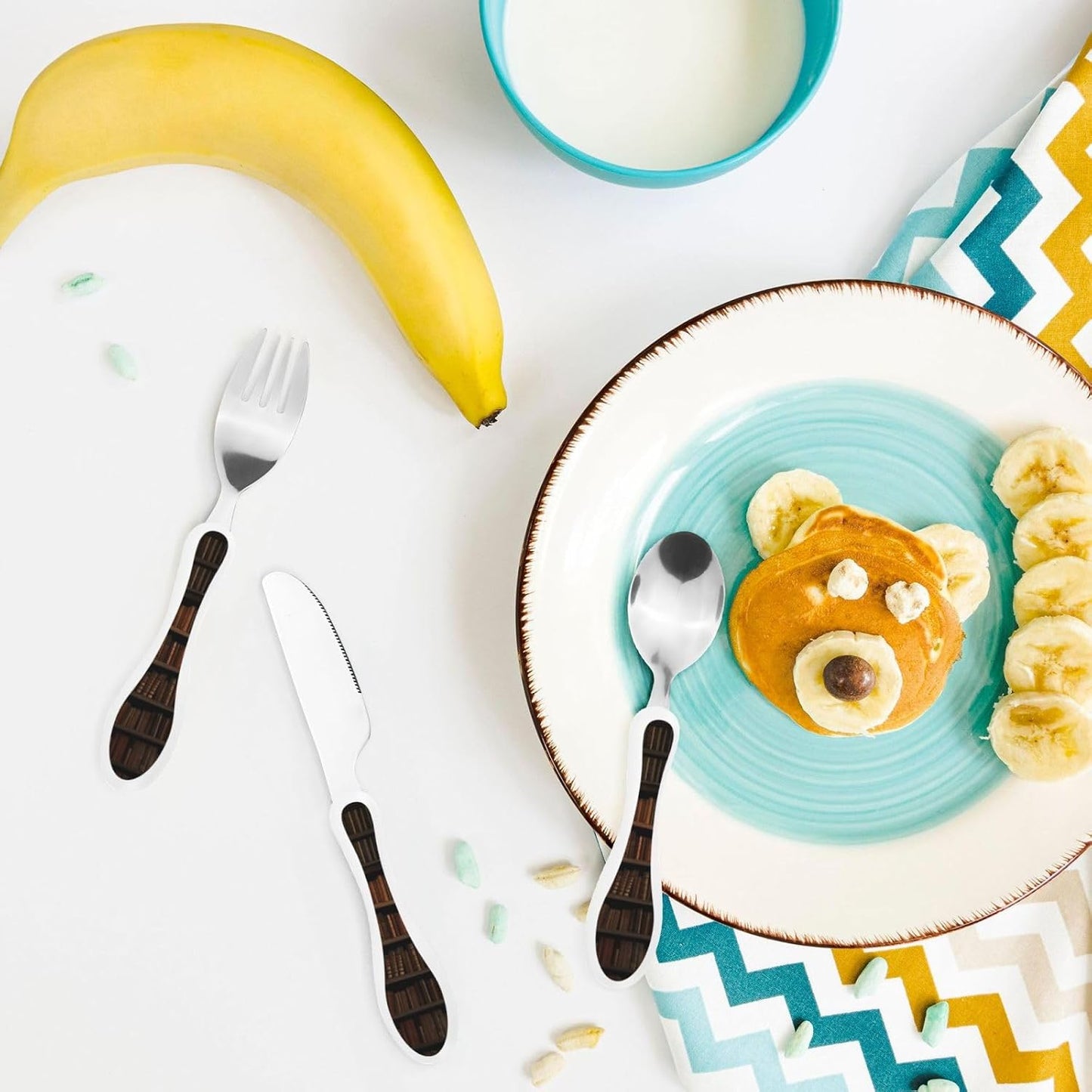 3-Piece Kids Silverware Set With Storage Case, Stainless Steel Reusable Children Safe Knife Spoon Fork Set Candy Children Flatware Set For Kids Lunch Box