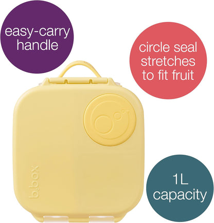 b.box Mini Lunch Box 2-Pack, Leak Proof Bento Box for Kids, 3 Compartment Snack Containers Ages 3+, Lunchbox for Daycare + School, Dishwasher Safe, BPA-Free, PFAS-Free, 4.25 Cup - Blue + Green