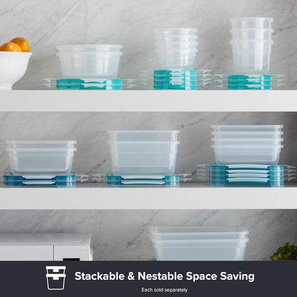 Snapware Plastic Total Solution (21-Pack) Large Food Storage Containers Set, Meal Prep Containers with Plastic BPA-Free Lids & 4 Locking Tabs, Microwave, Dishwasher, and Freezer Safe