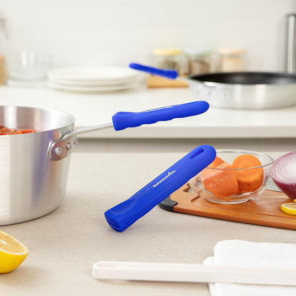 Restaurantware Silicone Pan Handle Cover Set 1-Count Heat-Resistant Removable Pan Handle Grips, Ergonomic Non-Slip Green Handle Protectors for Fry Pans and Sauce Pans