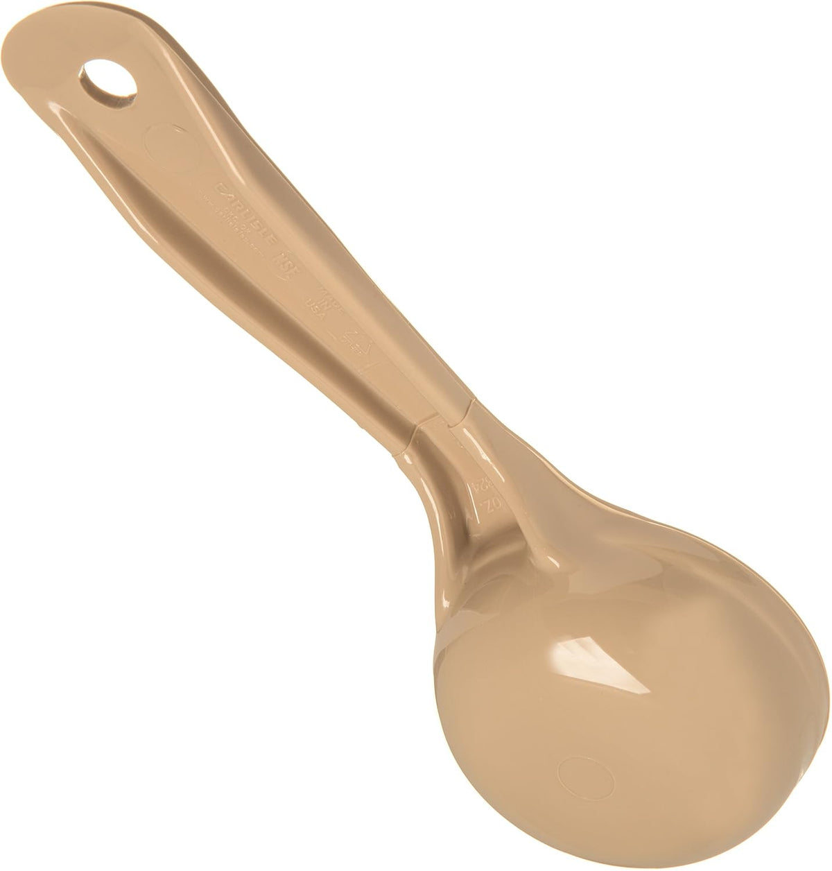 Carlisle FoodService Products Measure Miser Solid Spoon Measuring Spoon with Short Handle for Kitchens, Plastic, 4 Ounces, Beige