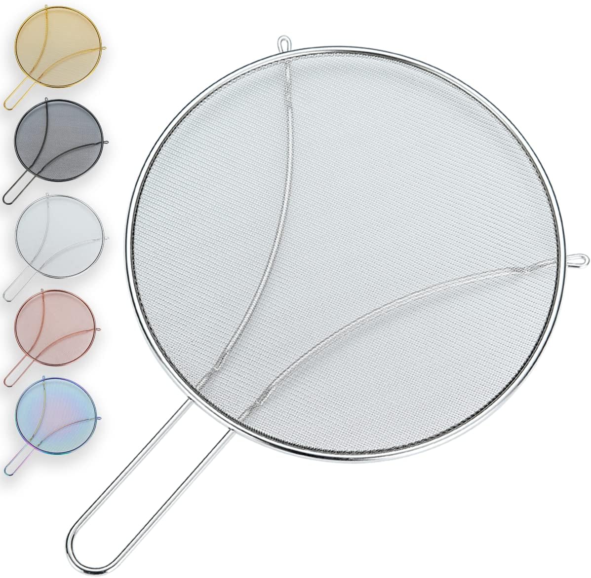 Evanda 12" Splatter Screen for Cooking, Stainless Steel Fine Mesh for Frying Pan, Grease Guard for Pan to Stop Hot Oil Splatter, Protect the Skin From Burns, Safe Cooking Lid