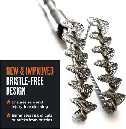 GrillGrate Stainless Steel Grate Valley Bristle-Free Double Helix Grill Cleaning Brush for ModiFIRE Sear Grates