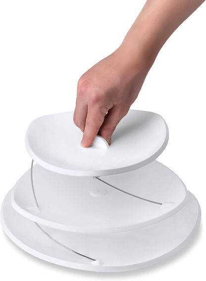 Masirs 3-Tier Collapsible Bowl: Decorative Design Folds for Minimal Storage. Ideal for Serving Snacks, Salad, and Fruit. Top Bowl Divided into Three Sections.