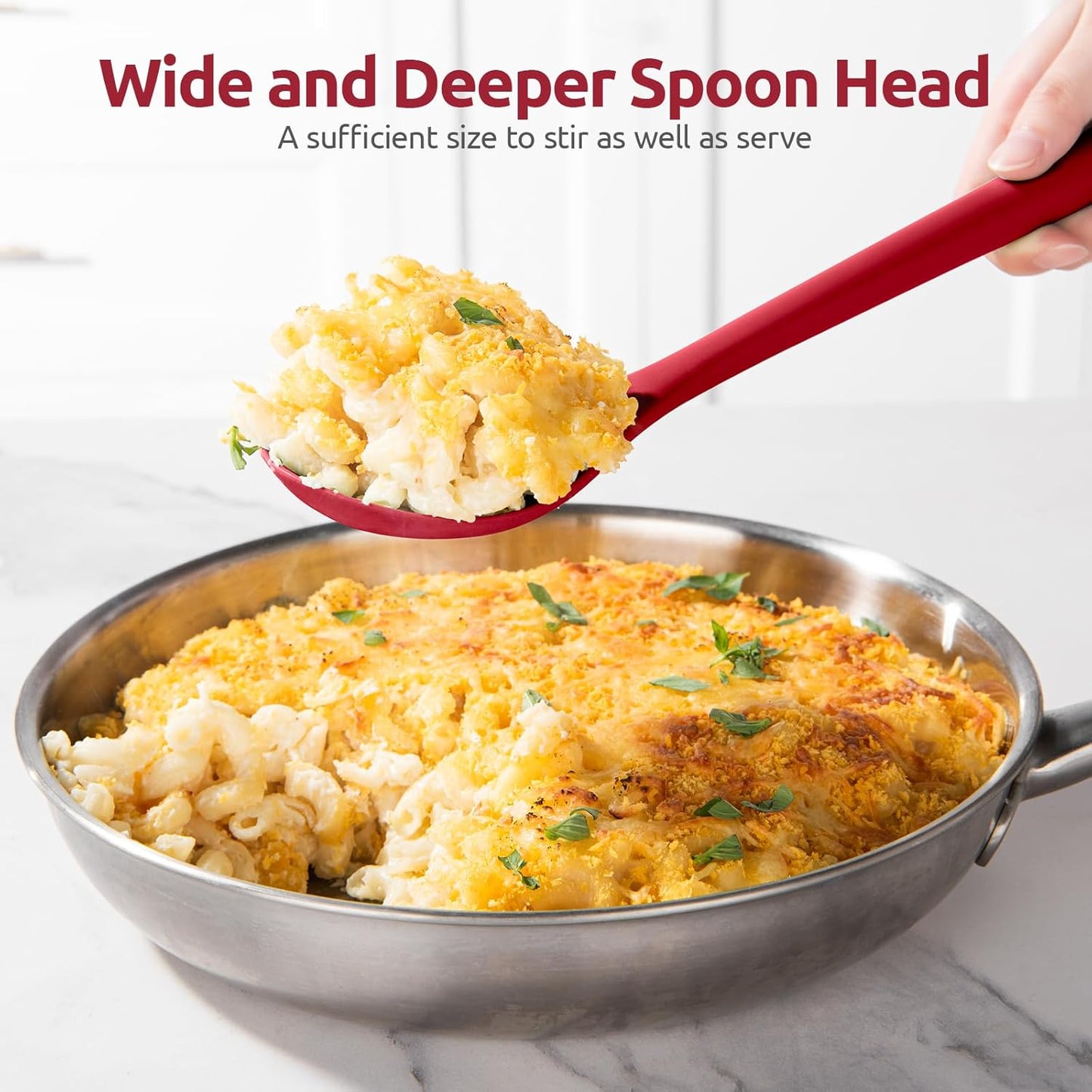 600ºF Heat Resistant Silicone Spoons: U-Taste 13.3in Solid & Slotted Kitchen Cooking Tool, Nonstick Long Rubber Utensil, Sturdy for Mixing, Serving, Stirring, Frying, Basting (Aqua Sky, 2PCS)