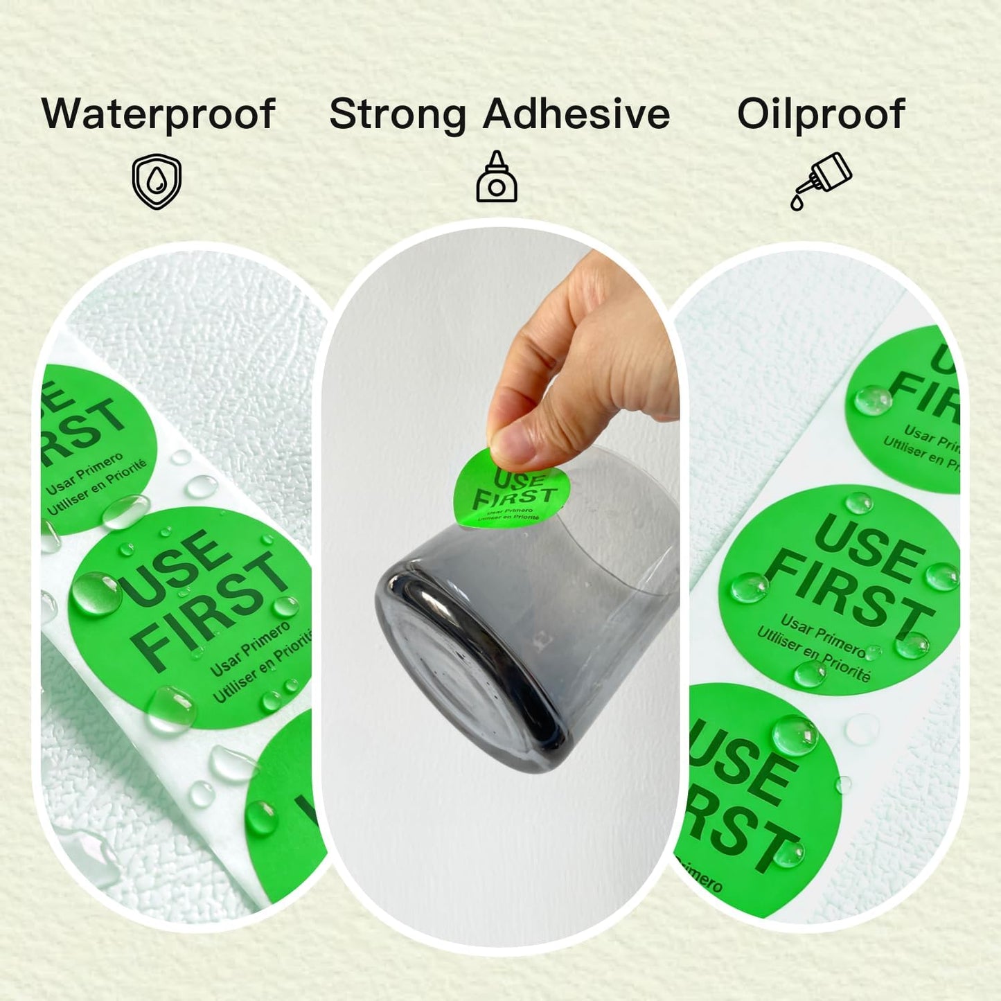 1000 Pcs Removable Freezer Labels for Food Containers 1 x 3, Risepekt Waterproof Food Storage Labels for Containers, Oil Resistant No-Residue Easy Clean for Kitchen Restaurants Grocery Stores Markets