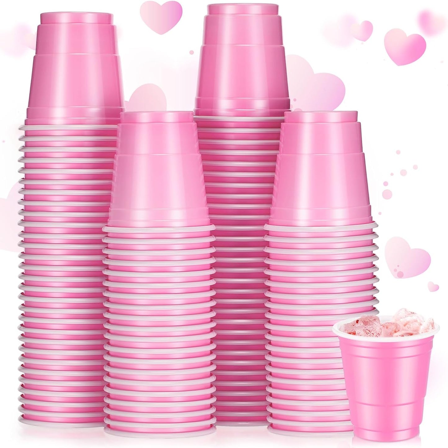 Roshtia 100 Pack 2 oz Plastic Shot Cups, Mini Disposable Shot Glasses 2 oz Wedding Party Cups for Bridal Shower Wedding Party, Beer Taste Serving, Snacks(Black, Gold)