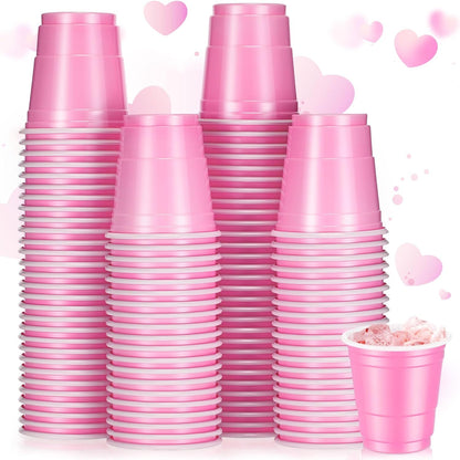 Roshtia 100 Pack 2 oz Plastic Shot Cups, Mini Disposable Shot Glasses 2 oz Wedding Party Cups for Bridal Shower Wedding Party, Beer Taste Serving, Snacks(Black, Gold)