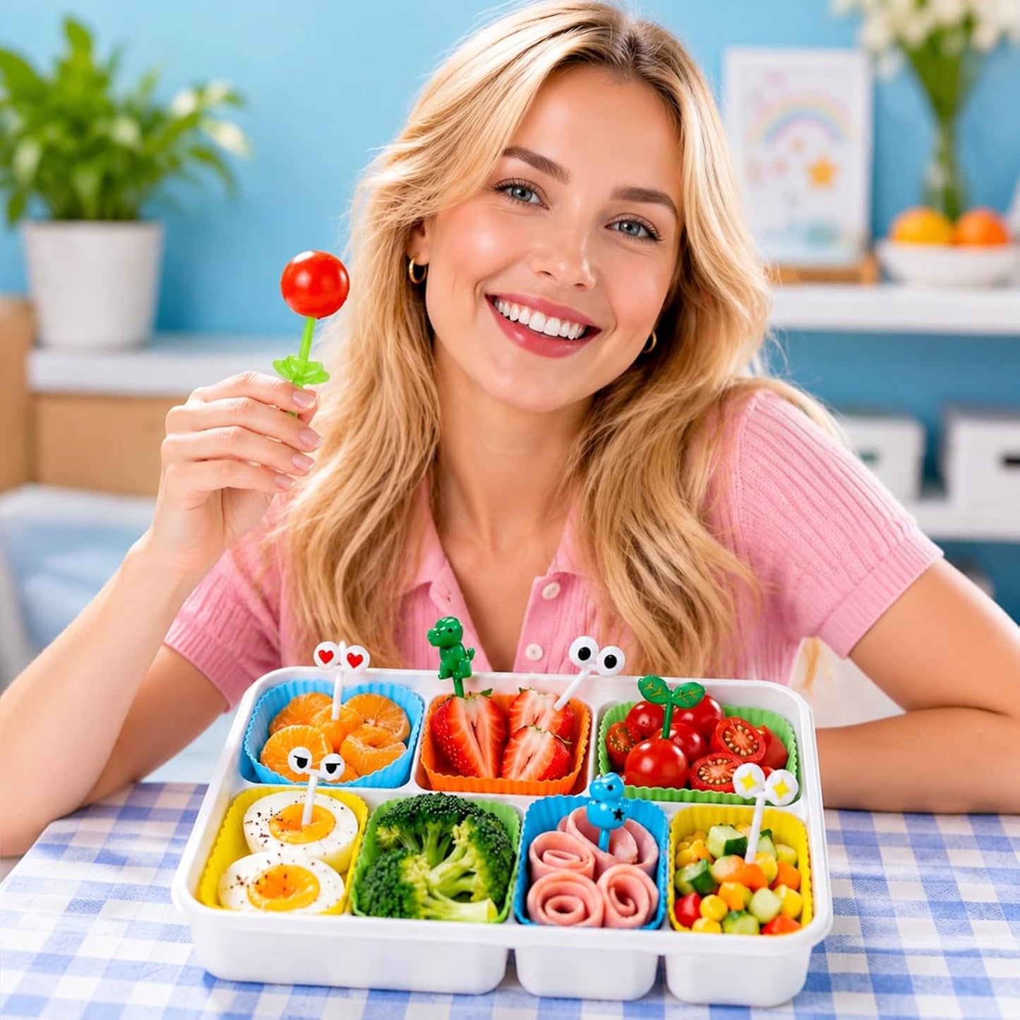 XANGNIER 40 Pcs Silicone Lunch Box Dividers,Reusable Lunch Bento Box Accessories for Kids,Lunchbox Supplies Accessories,Back to School Lunch Essentials,Silicone Cupcake Liners,Muffin Cups