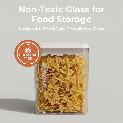 SMIRLY Glass Airtight Food Storage Containers with Pop Lids - Blue | BPA-Free Air Tight Pantry Storage Containers for Cereal Flour Sugar, Food Storage Containers 5 Pcs (0.7Qt*2, 1.7Qt*2, 2.1Qt)
