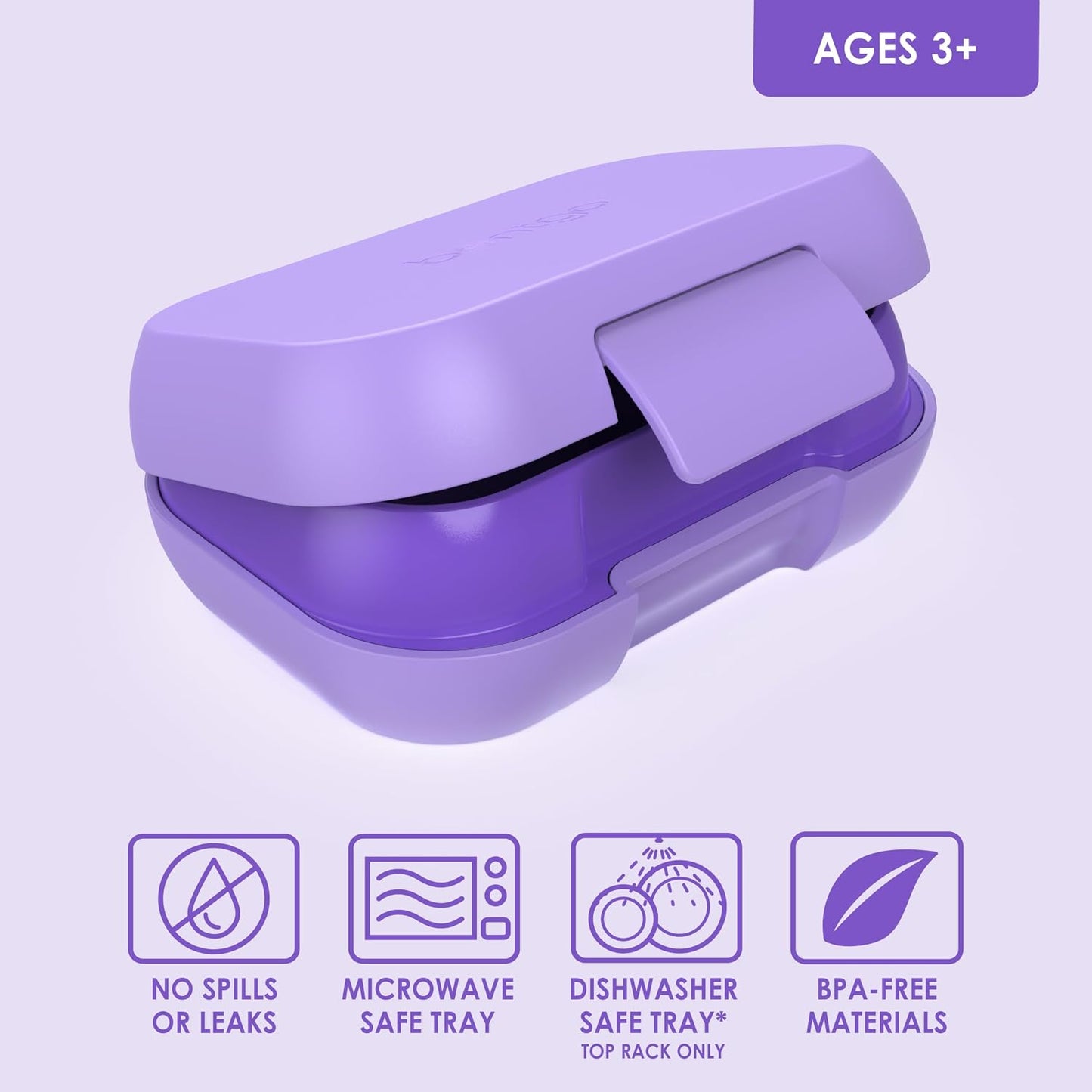 Bentgo Kids Snack - 2 Compartment Leak-Proof Bento Box Container for Snacks and Small Meals, Easy-Open Latch, Dishwasher Safe, BPA-Free for School, Daycare, & Sports - Ideal for Ages 3+ (Gray)