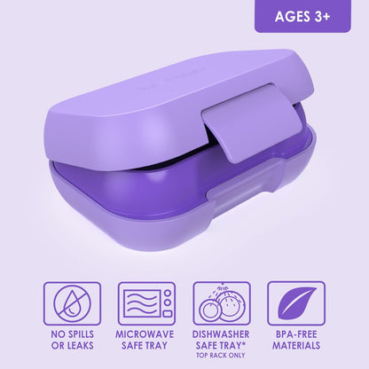 Bentgo Kids Snack - 2 Compartment Leak-Proof Bento Box Container for Snacks and Small Meals, Easy-Open Latch, Dishwasher Safe, BPA-Free for School, Daycare, & Sports - Ideal for Ages 3+ (Gray)