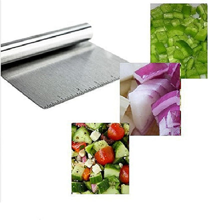 Stainless Steel Food Scraper and Chopper Large Griddle Spatula Kitchen Tool Gadget