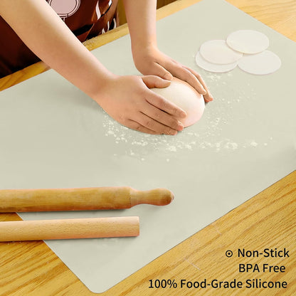 Extra Large Dark Green Countertop Mat - Silicone Table Kitchen Desk Mat - Non-Slip & Heat Resistant - Dinner Placemat Pastry Dough Rolling Mat - Colors B