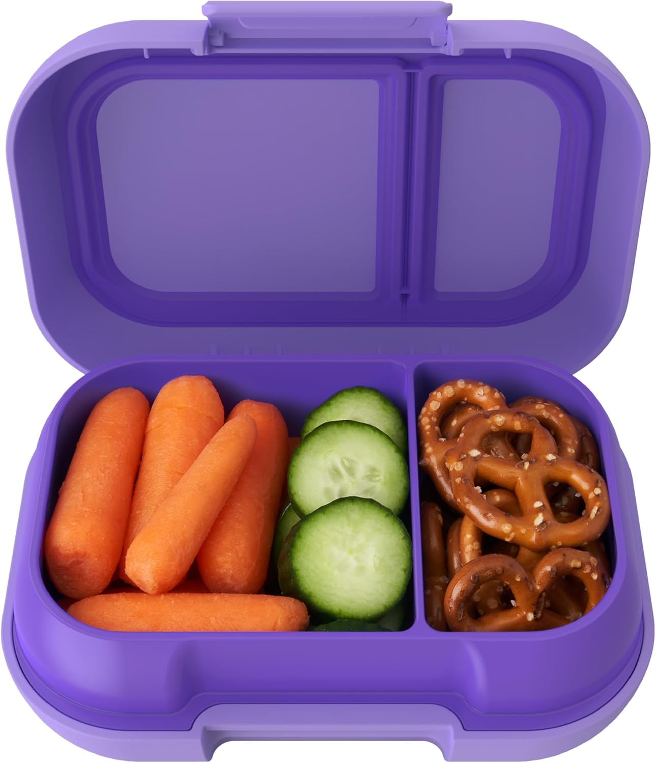 Bentgo Kids Snack - 2 Compartment Leak-Proof Bento Box Container for Snacks and Small Meals, Easy-Open Latch, Dishwasher Safe, BPA-Free for School, Daycare, & Sports - Ideal for Ages 3+ (Gray)
