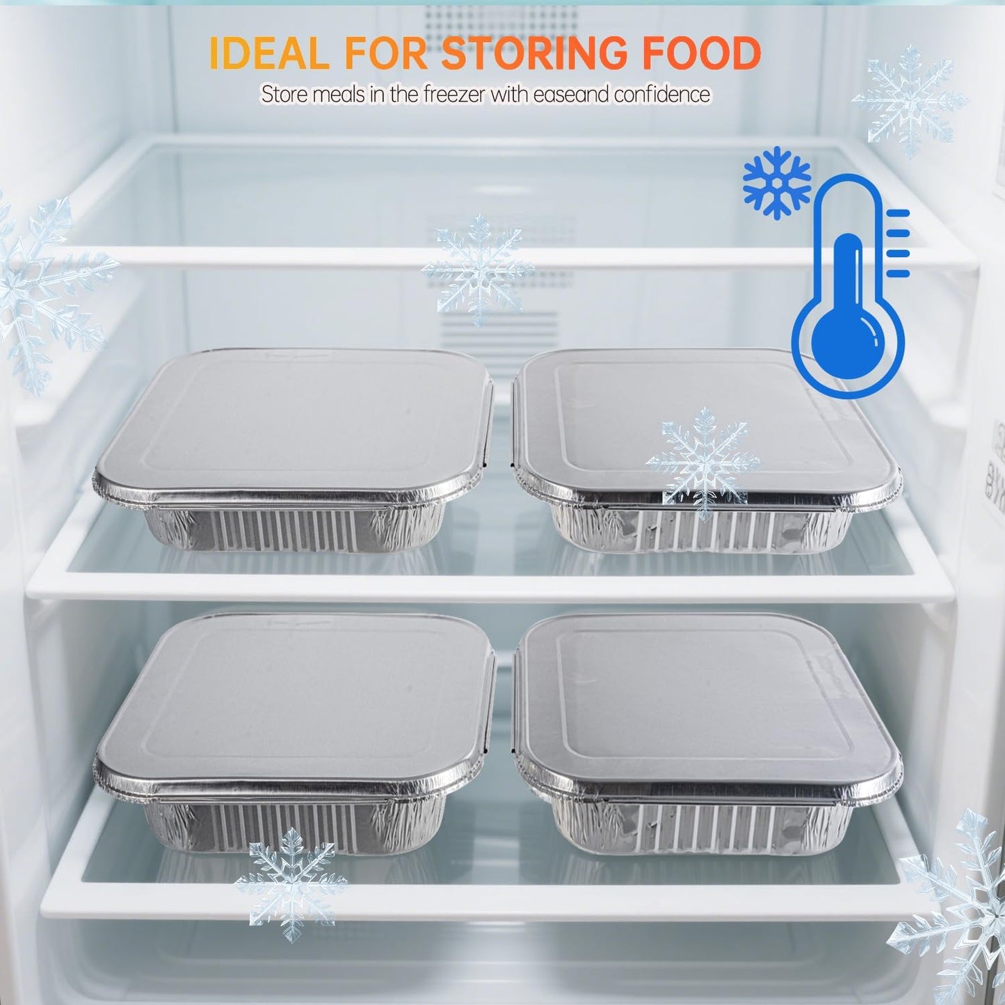 8x8 Aluminum Pans - 20 Pack Disposable Foil Pans, Heavy Duty Square Aluminum Baking & Roasting Trays for Meal Prep, Food Storage, Heating & Party Serving