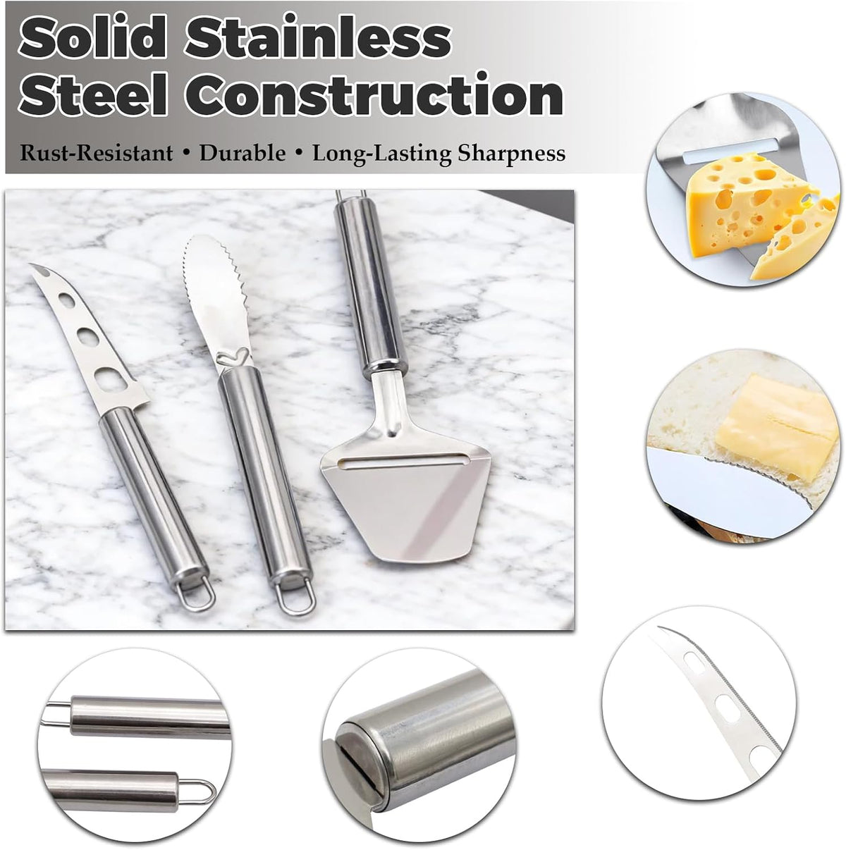 Premium Stainless Steel Cheese Slicer,Multi-Functional Cheese Slicer Plane