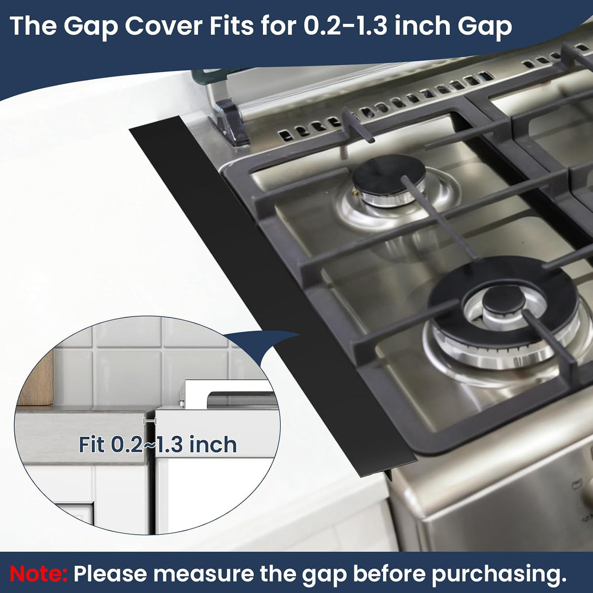 2PCS Kitchen Stove Counter Gap Covers Stainless Steel (13.8"-27.5" Silver)