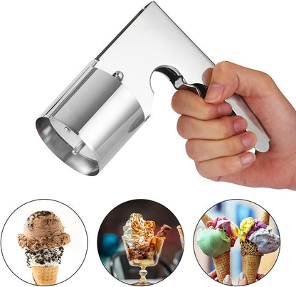 Ice Cream Scoop Stainless Steel, Cylindrical Scooper with Trigger Release