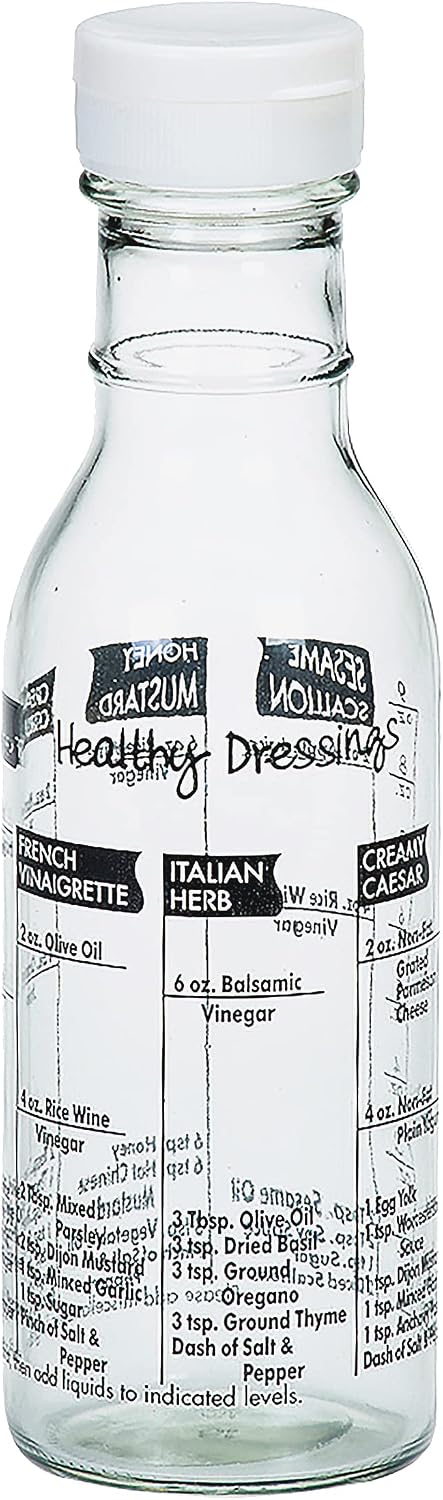 Cuisinox Glass Salad Dressing Shaker Bottle, 8" x 2.5"