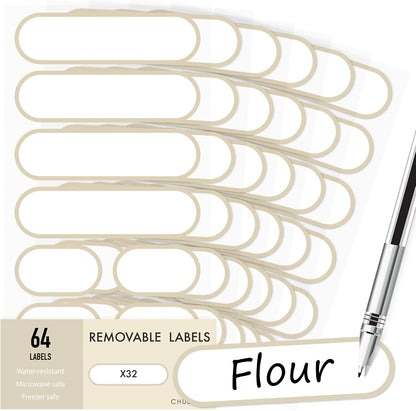 Removable Expiration Date Labels for Food Containers, Waterproof Food Storage Labels for Deli Containers, Best By Pantry Label, Freezer Refrigerator Label, Write On Kitchen Organization Label