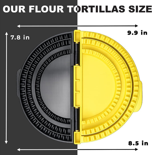 3-in-1 Tortilla Wrap Sealer & Crimper Press – Large Adjustable 6, 8, 10 Inch – Heavy Duty Taco, Quesadilla & Empanada Maker – BPA-Free Tortilla Wrap Sealer, Cutter & Presser for Burritos & Sandwiches