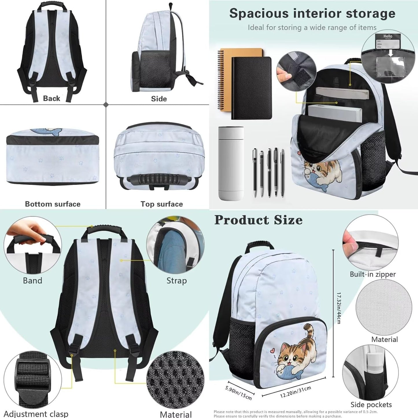 Highland Cow Backpack with Lunch Box Set for Kids Sunflower School Backpack for Girls Boys Back to School Bag Student Travel Backpacks Reusable Utensils Pen Case Water Bottle Bag 5PCS