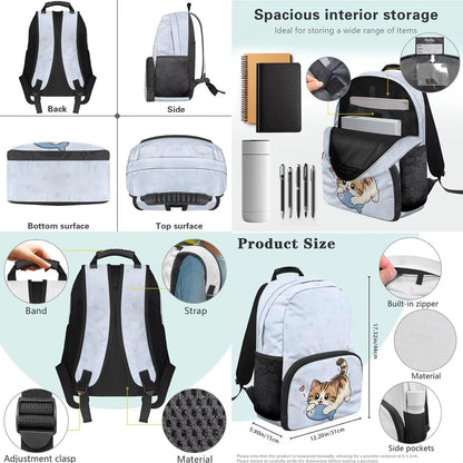 Highland Cow Backpack with Lunch Box Set for Kids Sunflower School Backpack for Girls Boys Back to School Bag Student Travel Backpacks Reusable Utensils Pen Case Water Bottle Bag 5PCS