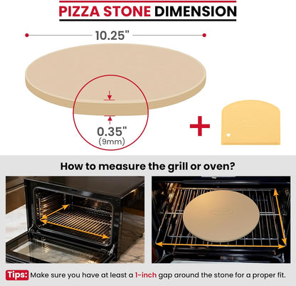 Unicook Pizza Stone for Oven Grill, 12" x 11" Rectangular Cordierite Stone