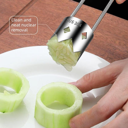 ANIS・KEBBR Stainless Steel Fruit Veggie Corer Tool Multi Use for Apple Bell Pepper Seed Remover Kitchen Gadget