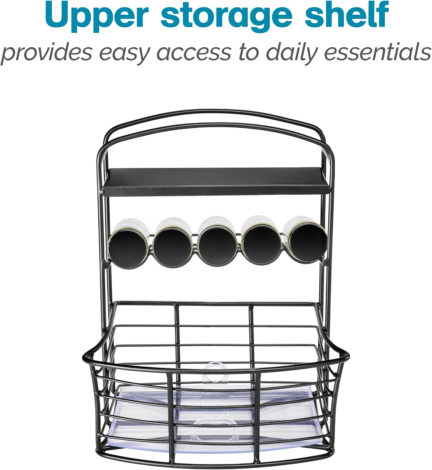 Polder Countertop Storage Bin with Shelf