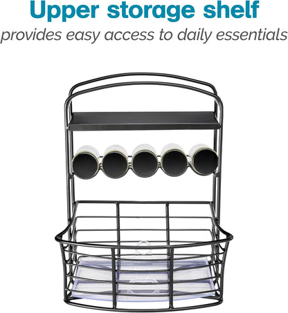 Polder Countertop Storage Bin with Shelf